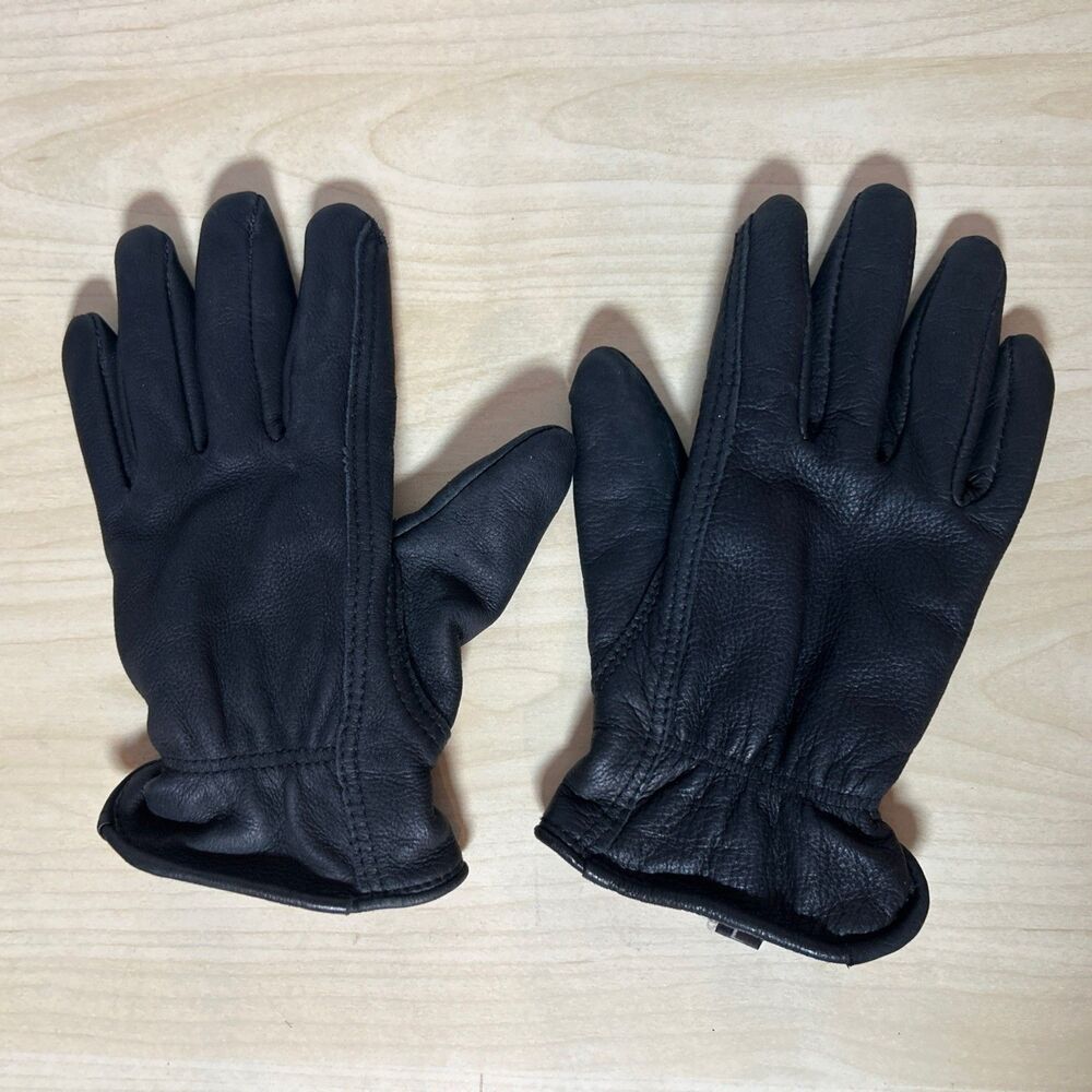 Leather Gloves Black Lined Thinsulate 40g Womens‎ L Winter Cold Weather